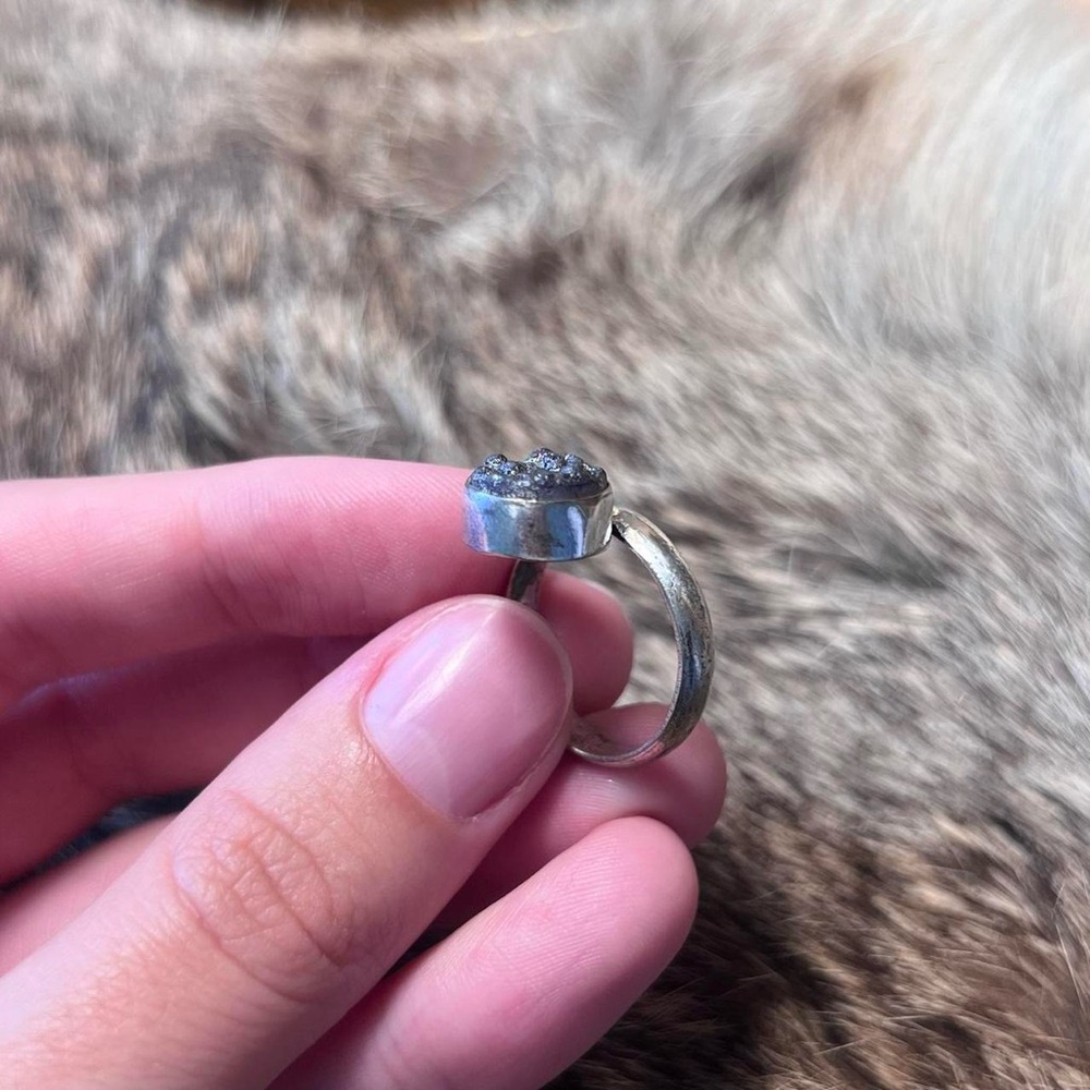 Sterling Silver Geode Agate Ring - image 3